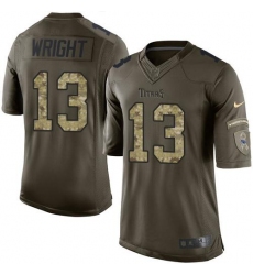 Nike Titans #13 Kendall Wright Green Mens Stitched NFL Limited Salute to Service Jersey