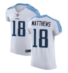 Nike Titans #18 Rishard Matthews White Mens Stitched NFL Vapor Untouchable Elite Jersey