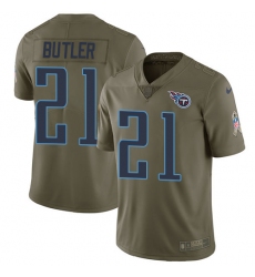 Nike Titans #21 Malcolm Butler Olive Mens Stitched NFL Limited 2017 Salute To Service Jersey