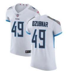 Nike Titans 49 Nick Dzubnar White Men Stitched NFL New Elite Jersey