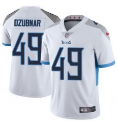 Nike Titans 49 Nick Dzubnar White Men Stitched NFL Vapor Untouchable Limited Jersey