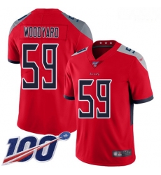 Nike Titans 59 Wesley Woodyard Red Men Stitched Football Limited Inverted Legend 100th Season Jersey