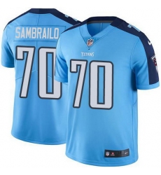Nike Titans 70 Ty Sambrailo Light Blue Men Stitched NFL Limited Rush Jersey