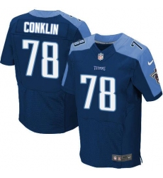 Nike Titans #78 Jack Conklin Navy Blue Alternate Mens Stitched NFL Elite Jersey