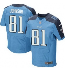 Nike Titans #81 Andre Johnson Light Blue Team Color Mens Stitched NFL Elite Jersey