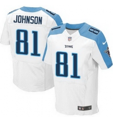 Nike Titans #81 Andre Johnson White Mens Stitched NFL Elite Jersey