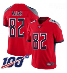 Nike Titans 82 Delanie Walker Red Men Stitched Football Limited Inverted Legend 100th Season Jersey