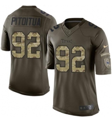Nike Titans #92 Ropati Pitoitua Green Mens Stitched NFL Limited Salute to Service Jersey