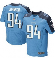 Nike Titans #94 Austin Johnson Light Blue Team Color Mens Stitched NFL Elite Jersey