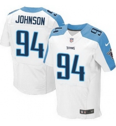 Nike Titans #94 Austin Johnson White Mens Stitched NFL Elite Jersey