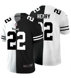 Tennessee Titans 22 Derrick Henry Men Black V White Peace Split Nike Vapor Untouchable Limited NFL Jersey