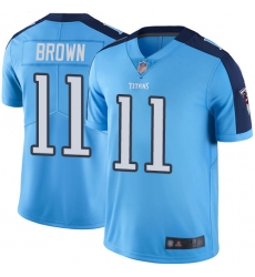 Titans 11 A J  Brown Light Blue Men Stitched Football Limited Rush Jersey