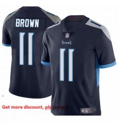 Titans 11 A J  Brown Navy Blue Team Color Men Stitched Football Vapor Untouchable Limited Jersey
