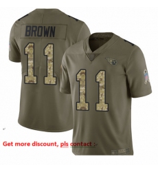 Titans 11 A J  Brown Olive Camo Men Stitched Football Limited 2017 Salute To Service Jersey