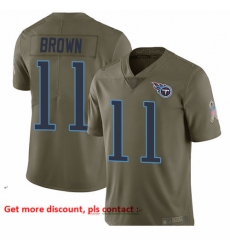 Titans 11 A J  Brown Olive Men Stitched Football Limited 2017 Salute To Service Jersey