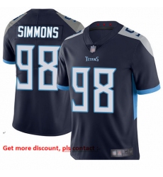 Titans 98 Jeffery Simmons Navy Blue Team Color Men Stitched Football Vapor Untouchable Limited Jersey