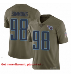 Titans 98 Jeffery Simmons Olive Men Stitched Football Limited 2017 Salute To Service Jersey