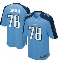 Nike Titans #78 Jack Conklin Light Blue Team Color Youth Stitched NFL Elite Jersey