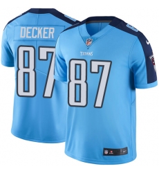 Nike Titans #87 Eric Decker Light Blue Youth Stitched NFL Limited Rush Jersey