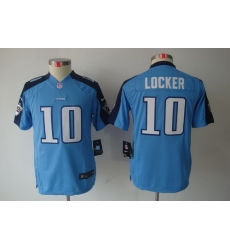 Nike Youth NFL Tennessee Titans #10 Jake Locker LT Blue Limited Jerseys