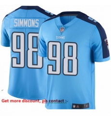 Titans 98 Jeffery Simmons Light Blue Youth Stitched Football Limited Rush Jersey