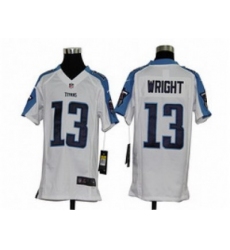 Youth Nike NFL Tennessee Titans #13 Kendall Wright White Jerseys