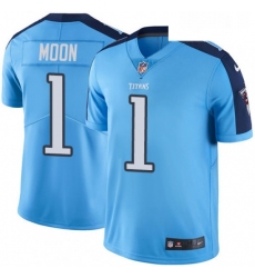 Youth Nike Tennessee Titans 1 Warren Moon Limited Light Blue Rush Vapor Untouchable NFL Jersey
