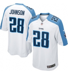 Youth Nike Tennessee Titans 28# Chris Johnson Game White Jersey