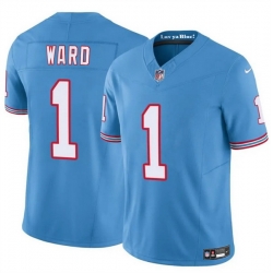 Youth Tennessee Titans 1 Cameron Ward Blue 2025 Draft F U S E  Throwback Vapor Limited Stitched Football Jersey
