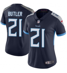 Nike Titans #21 Malcolm Butler Navy Blue Alternate Womens Stitched NFL Vapor Untouchable Limited Jersey