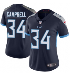 Nike Titans #34 Earl Campbell Navy Blue Alternate Womens Stitched NFL Vapor Untouchable Limited Jersey