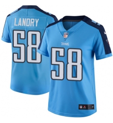 Nike Titans #58 Harold Landry Light Blue Womens Stitched NFL Limited Rush Jersey