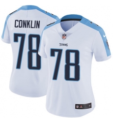 Nike Titans #78 Jack Conklin White Womens Stitched NFL Vapor Untouchable Limited Jersey