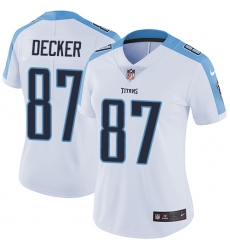 Nike Titans #87 Eric Decker White Womens Stitched NFL Vapor Untouchable Limited Jersey