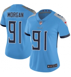 Nike Titans #91 Derrick Morgan Light Blue Team Color Womens Stitched NFL Vapor Untouchable Limited Jersey