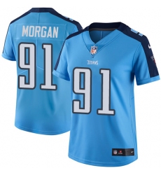 Nike Titans #91 Derrick Morgan Light Blue Womens Stitched NFL Limited Rush Jersey