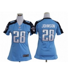 Nike Women NFL Tennessee Titans #28 Chris Johnson Blue Jerseys