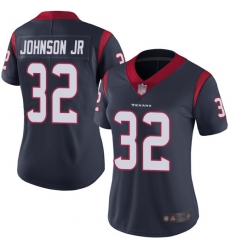 Texans 32 Lonnie Johnson Jr  Navy Blue Team Color Women Stitched Football Vapor Untouchable Limited Jersey