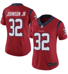 Texans 32 Lonnie Johnson Jr  Red Alternate Women Stitched Football Vapor Untouchable Limited Jersey