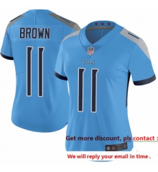Titans 11 A J  Brown Light Blue Alternate Women Stitched Football Vapor Untouchable Limited Jersey