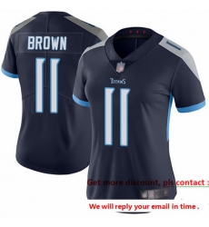 Titans 11 A J  Brown Navy Blue Team Color Women Stitched Football Vapor Untouchable Limited Jersey
