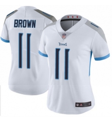 Titans 11 A J  Brown White Women Stitched Football Vapor Untouchable Limited Jersey