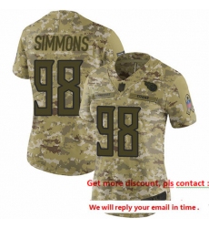 Titans 98 Jeffery Simmons Camo Women Stitched Football Limited 2018 Salute to Service Jersey