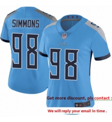 Titans 98 Jeffery Simmons Light Blue Alternate Women Stitched Football Vapor Untouchable Limited Jersey