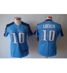 Women NFL Tennessee Titans #10 Jake Locker Blue Color[NIKE LIMITED Jersey]