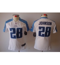Women NFL Tennessee Titans #28 Chris Johnson white Color[NIKE LIMITED Jersey]