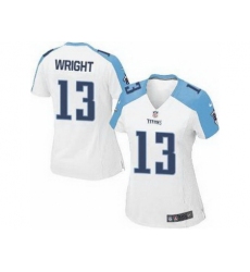 Women Nike Tennessee Titans 13 Kendall Wright White NFL Jerseys