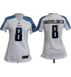 Women Nike Tennessee Titans 8# Matt Hasselbeck White Nike NFL Jerseys