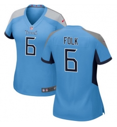 Women Tennessee Titans 6 Nick Folk Light Blue Stitched Football Jersey  Run Small