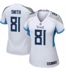 Women Tennessee Titans 81 Jonnu Smith White Vapor Limited Jersey
